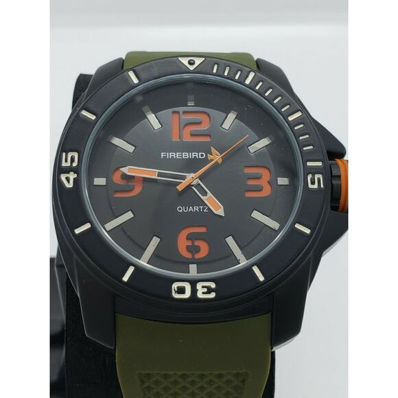 Firebird Men's Watch Green Silicon Band - Picture 1 of 8
